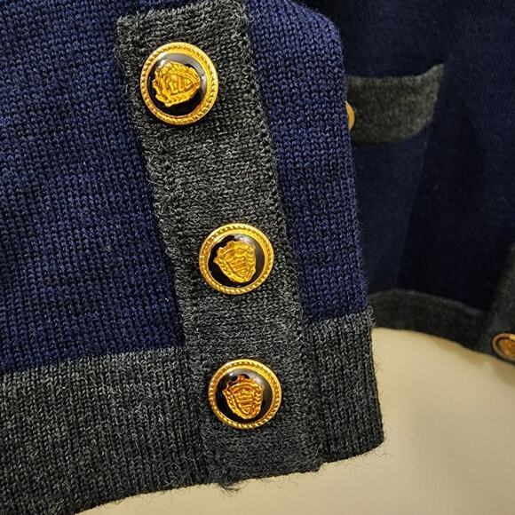 Urban wool 100% pure wool cardigan sweater with removable shoulder pads size S - Picture 8 of 12